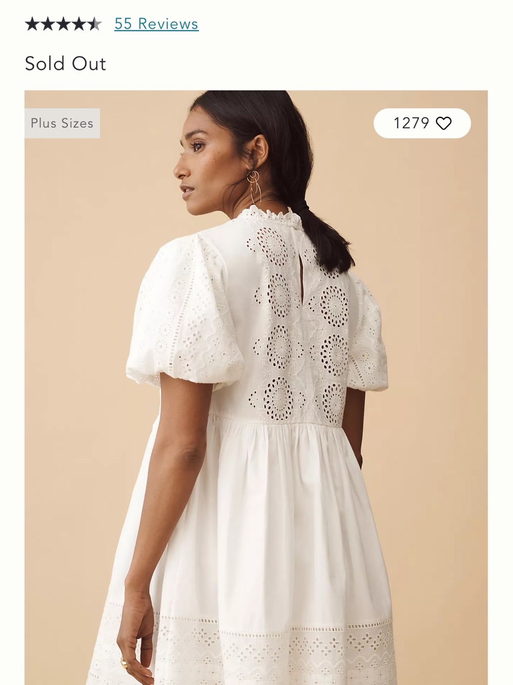 Forever that Girl White Eyelet Puff-Sleeve Baby Doll Dress by Anthropologie Size - Picture 2 of 8